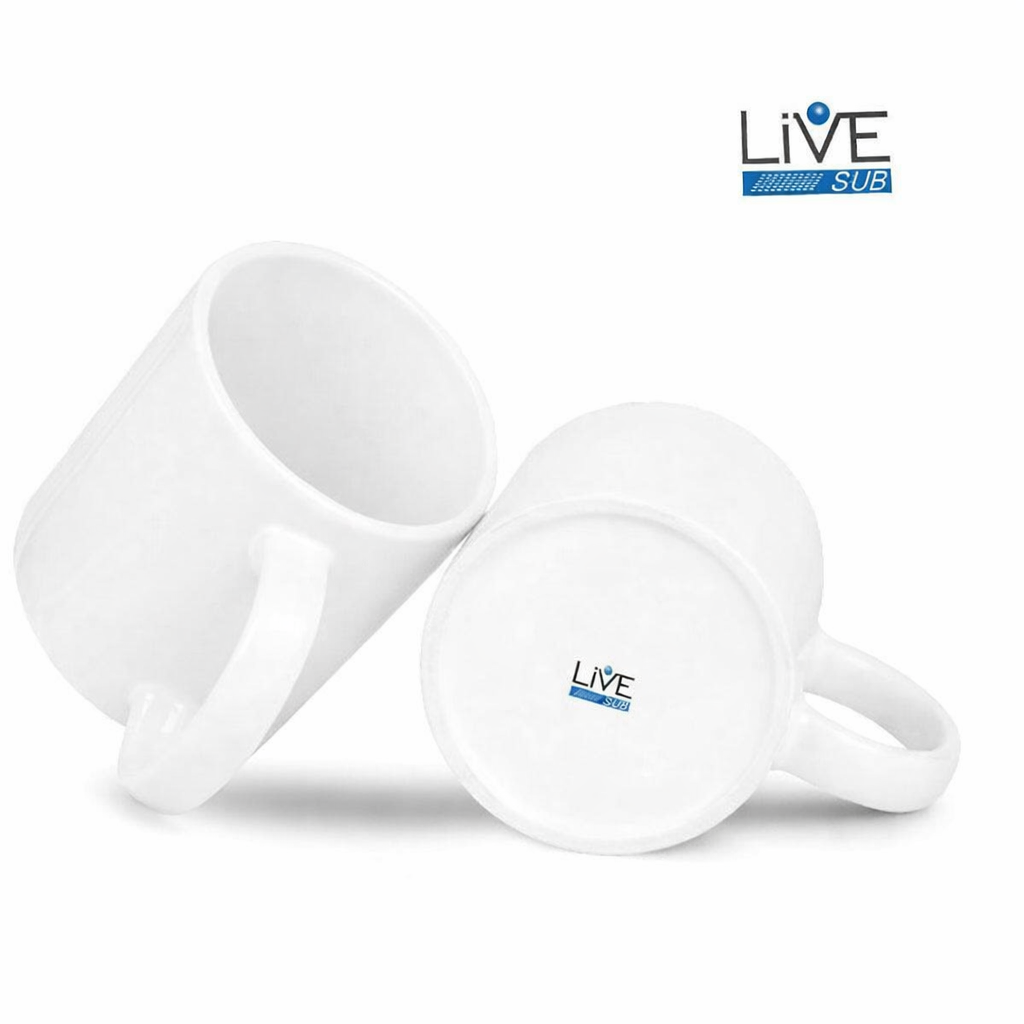 CANECA CERAMICA 325ML BRANCA SUPER QUALITY PRINT LIVESUB