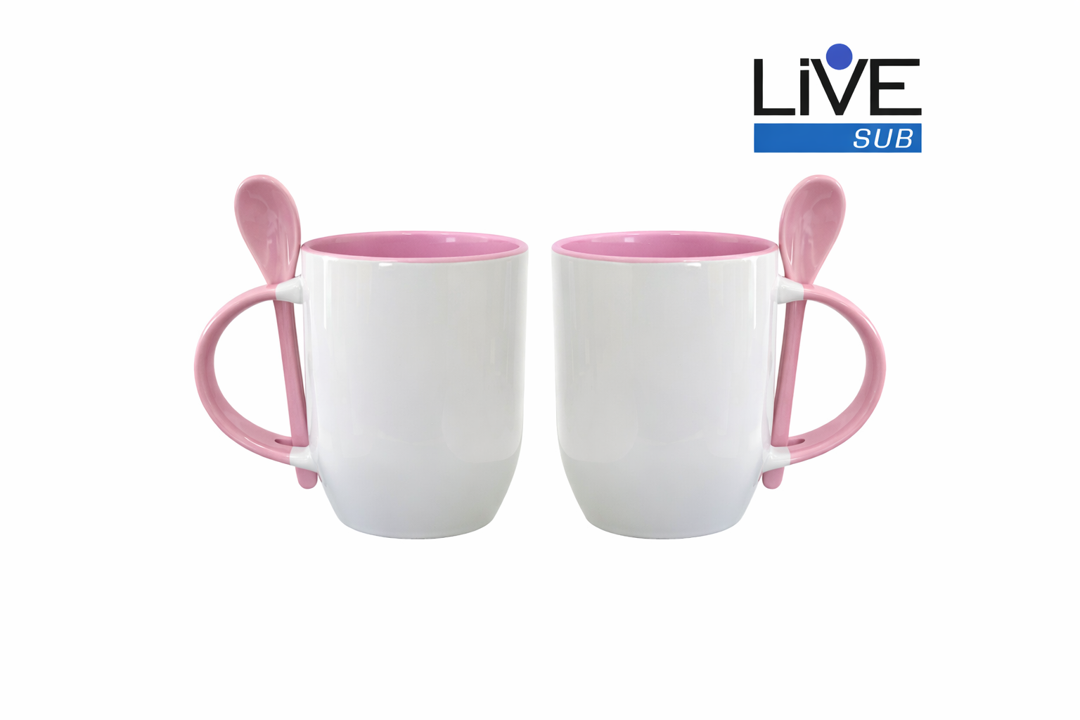 XICARA COM COLHER ROSA