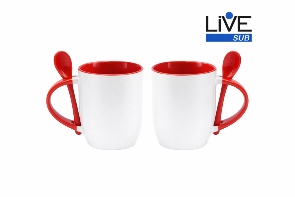 XICARA COM COLHER VERMELHO