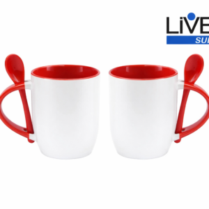 XICARA COM COLHER VERMELHO