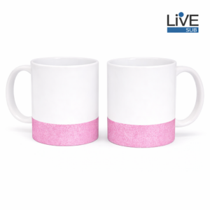 XICARA COM BASE DE GLITTER ROSA