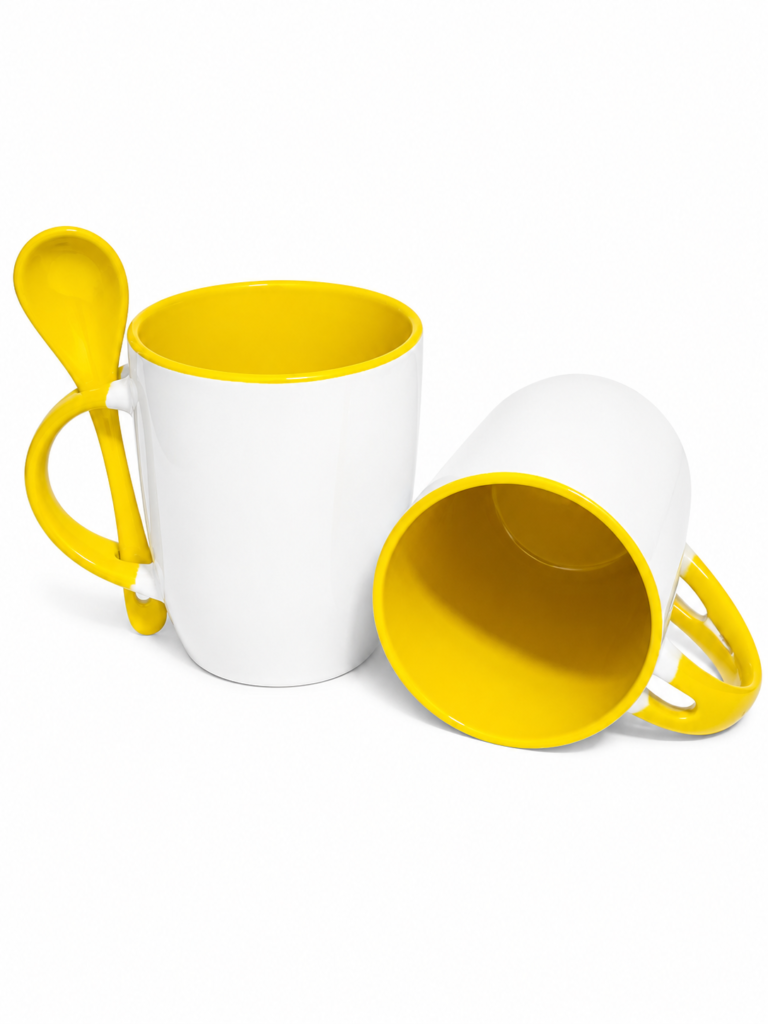 XICARA COM COLHER AMARELO