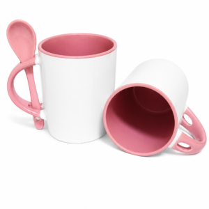 XICARA COM COLHER ROSA JKB