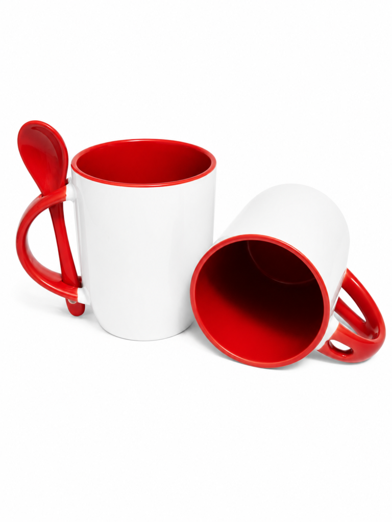 XICARA COM COLHER VERMELHO
