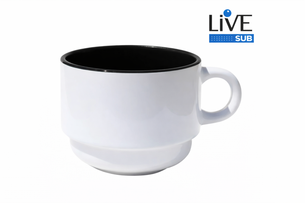 XICARA 180ML INTERIOR PRETO LIVESUB