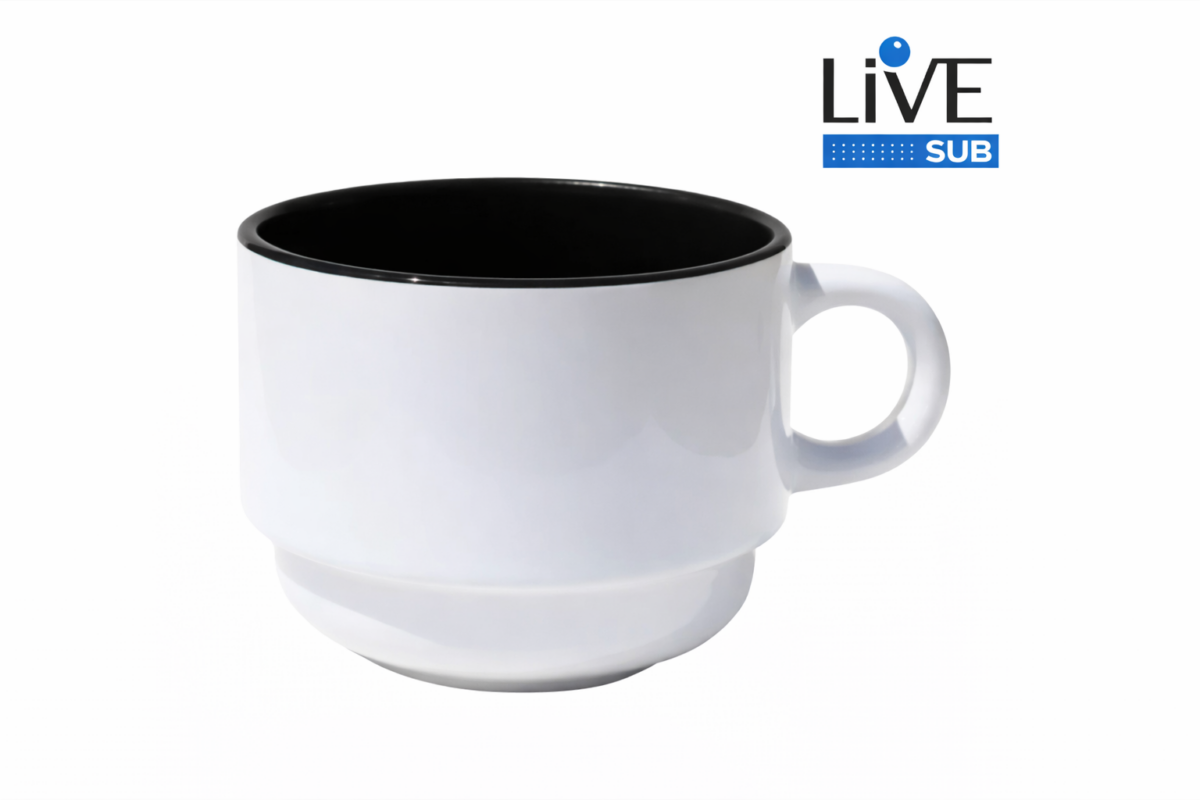 XICARA 180ML INTERIOR PRETO LIVESUB